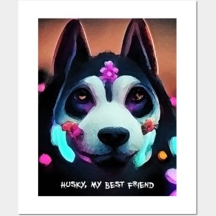 husky, best friend Posters and Art